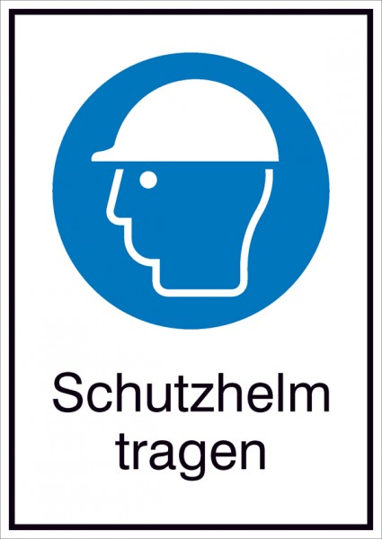 Gebotsschild Kombischild Schutzhelm tragen