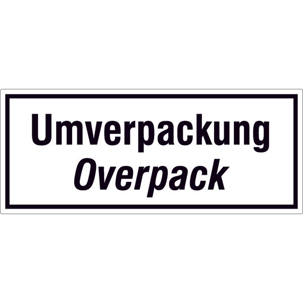 Verpackungsetiketten - Umverpackung Overpack