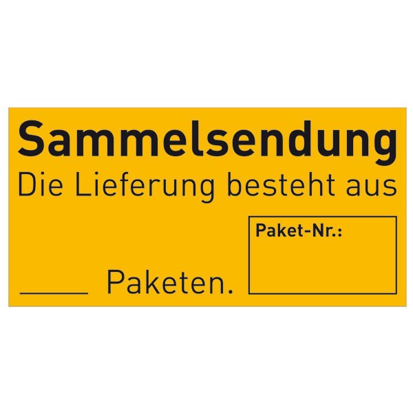 Verpackungsetiketten Sammelsendung