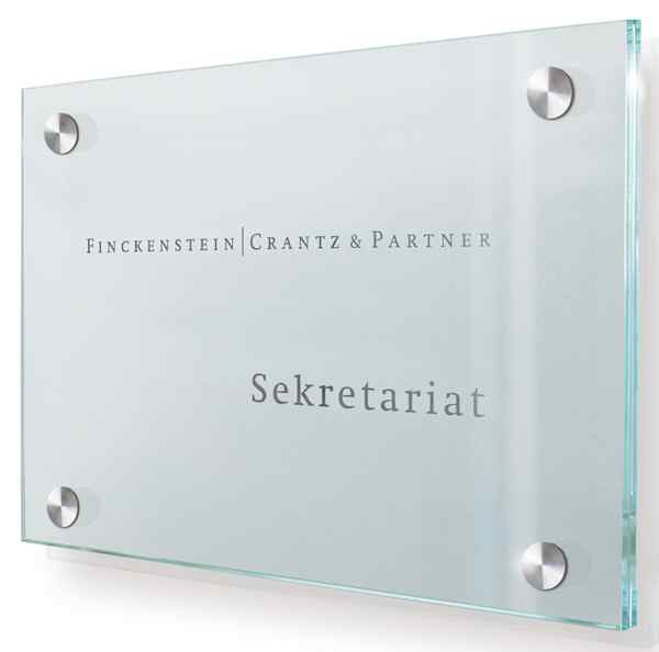 CRISTALLO Türschilder mit 4 Edelstahlhaltern