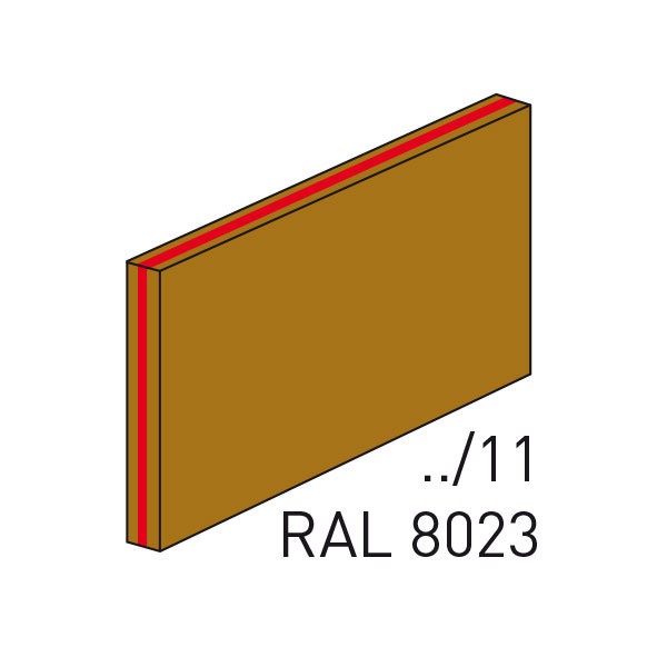 Thermograv-Schild, blanko für Kennflex Schilderträger aus Stahl oder Alu (6,0 x 2,8 cm)