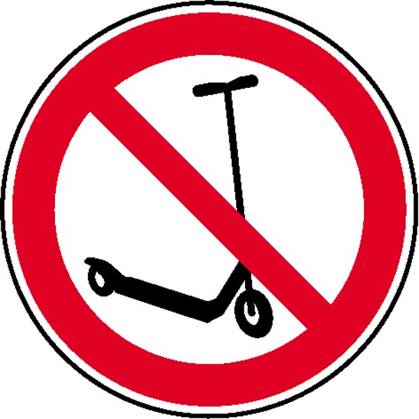 Verbotsschild Kickboard fahren verboten