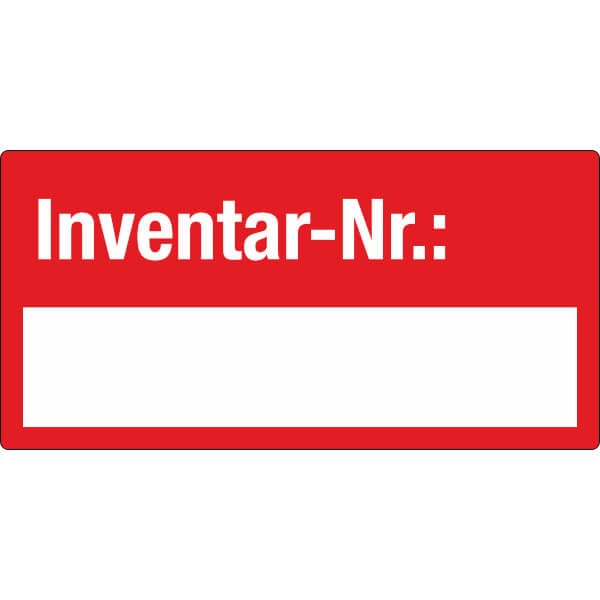 Inventarschild Inventar-Nr. (rechteckig)