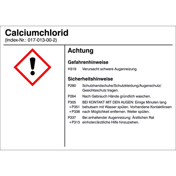 Gefahrstoffetiketten zur innerbetrieblichen Behälterkennzeichnung
