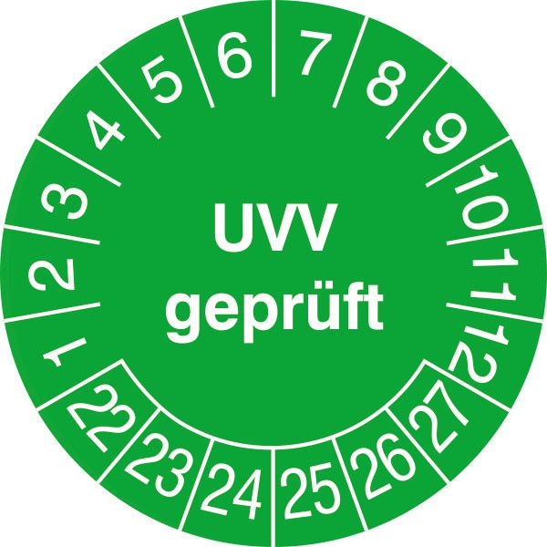 Prüfplakette UVV geprüft