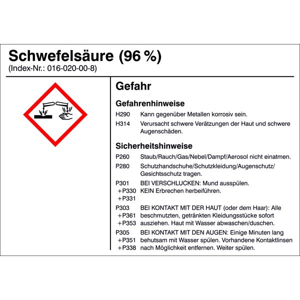 Gefahrstoffetiketten zur innerbetrieblichen Behälterkennzeichnung