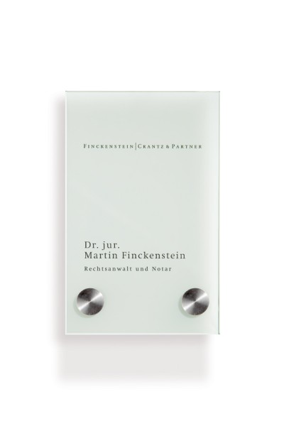 CRISTALLO Türschilder mit 2 Edelstahlhaltern