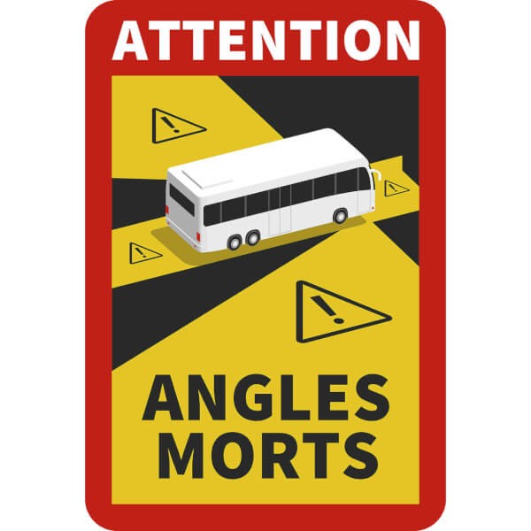 Hinweisschild ANGLES MORTS (Toter Winkel) - für Wohnmobil und Busse