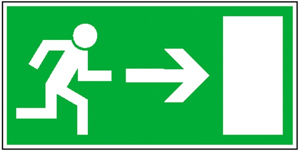 Fluchtwegschild Rettungsweg rechts